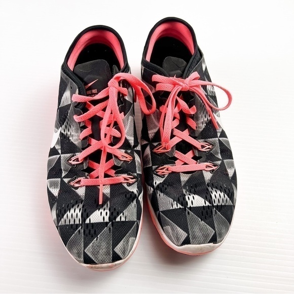 Nike Free 5.0 TR Fit 5 Print Black/White-Lava Glow womens size 8.5 - Picture 4 of 12
